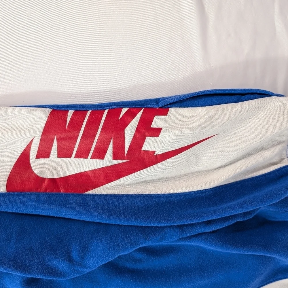 Nike Kids Blue and White with Red Nike Logo Track/Jogger Pants Size Large